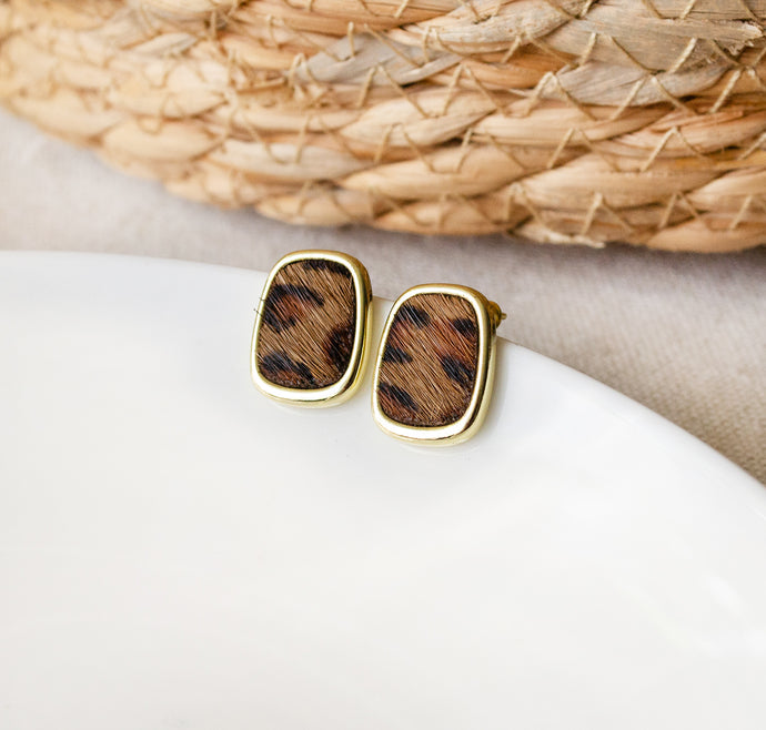 Leoparden Ohrstecker Geometrisch - Goldfarben Leo