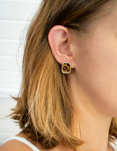 Leoparden Ohrstecker Geometrisch - Goldfarben Leo