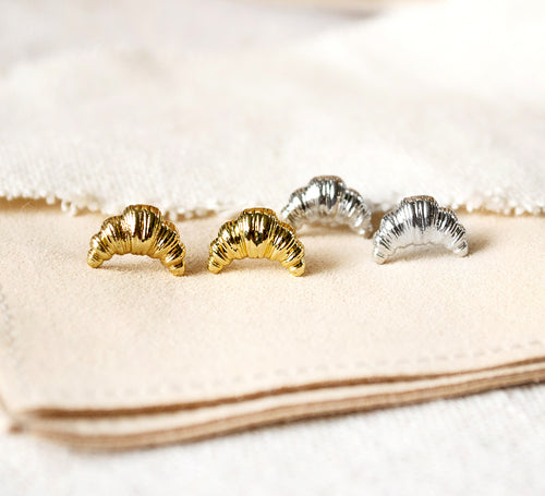 Croissant - Ohrstecker Goldfarben / Silberfarben