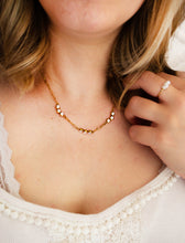 Edelstahl Gliederkette mit Steinen - Gold Edelstahl