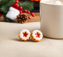 MINI Marmeladenkeks Ohrstecker Miniature food - Stern - Linzer Plätzchen