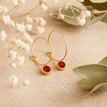 Filigrane Creolen mit Stein-Anhängern - Goldfarben