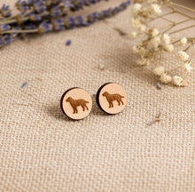 Hund Ohrstecker Holz - Laser - Wood - rund - Labrador - Dog - Haustier - Geschenk