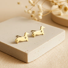 Dackel Ohrstecker - Edelstahl - Gold -  Geschenk - Dog - Hund - Tier