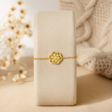Mandala Blumen Armband Edelstahl - Boho