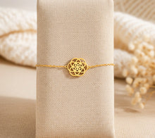 Mandala Blumen Armband Edelstahl - Boho