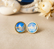 Sea Breeze Ohrstecker -  Edelstahl Gold - Blau
