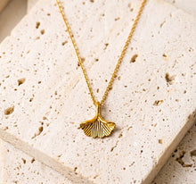 Ginkgo Kette - Goldfarben - Blatt - Symbol