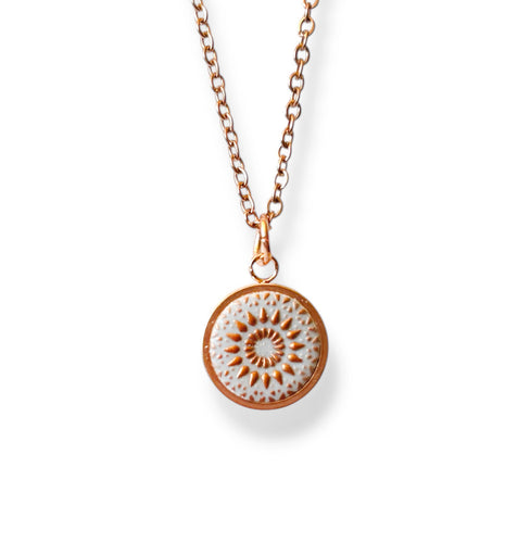 Kette Mandala Bohemian Rose Gold Edelstahl