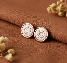 Ohrstecker - Mandala Bohemian Ohrstecker Rose Gold Weiß Edelstahl