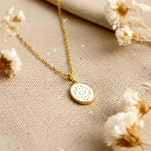 Medaillon Kette Weiß Gold - Bohemian l Boho l Kreis Münze