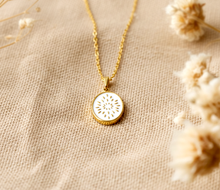 Medaillon Kette Weiß Gold - Bohemian l Boho l Kreis Münze