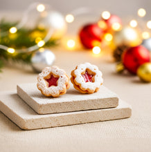 MINI Marmeladenkeks Ohrstecker Miniature food - Stern - Linzer Plätzchen