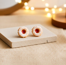 MINI Marmeladenkeks Ohrstecker Miniature food - Cookie - Linzer Plätzchen - Weihnachten