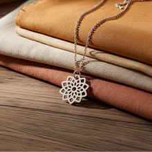 Blumen Kette - Goldfarben / Silberfarben / Rose Goldfarben Lebensblume - Edelstahl - Boho - Mandala