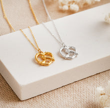 Brezel Kette - Brezeln Herz Gold Silber