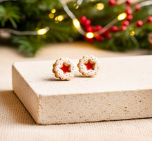 MINI Marmeladenkeks Ohrstecker Miniature food - Stern - Linzer Plätzchen