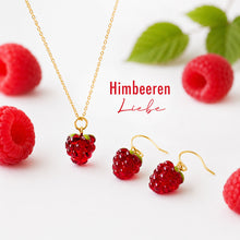 Himbeeren Ohrringe - Goldfarben - Früchte - Obst -  Herbst Beeren