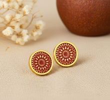 Ohrstecker - Mandala Rostrot Bohemian Ohrstecker Gold Rost - Edelstahl