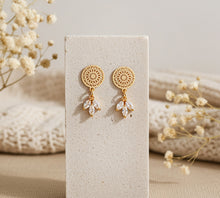 Filigrane Kristall Ohrringe - Gold Stecker