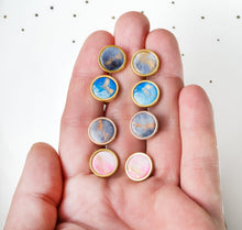 Marble Ohrstecker -  Edelstahl Gold - Schwarz - Unikate
