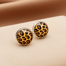 Cabochon Ohrstecker Leopard - Leo - Animal