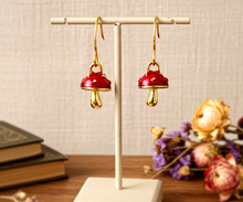 Fliegenpilz Ohrringe - Goldfarben - Pilz - Mushroom - Herbst