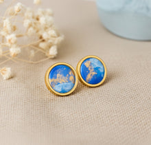 Sea Breeze Ohrstecker -  Edelstahl Gold - Blau