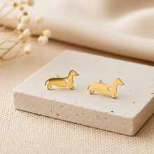 Dackel Ohrstecker - Edelstahl - Gold -  Geschenk - Dog - Hund - Tier