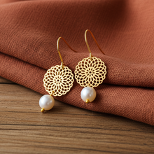 Filigrane Ohrringe - Gold / Silber / Rosegold Bohemian - Süßwasserperle
