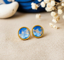 Sea Breeze Ohrstecker -  Edelstahl Gold - Blau