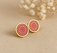 Ohrstecker - Mandala Bohemian Ohrstecker Rostrot Edelstahl