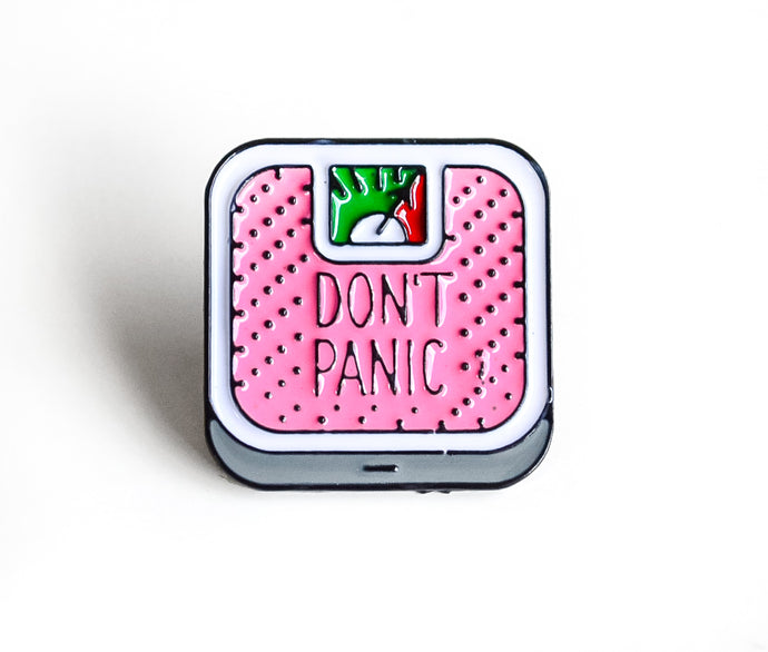 Unikat Emaille-Pin: Raum-Globus "Don't Panic" - Planeten-Brosche Für Frauen