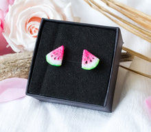 Wassermelonen Ohrstecker Miniature food - Melonenscheiben - Polymer Clay