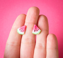 Wassermelonen Ohrstecker Miniature food - Melonenscheiben - Polymer Clay