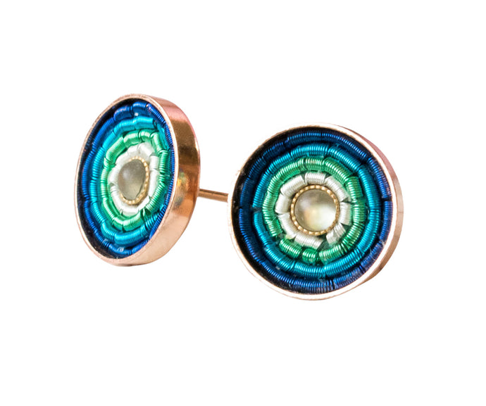 Summer Ohrstecker - Aqua Blau - Rose Gold