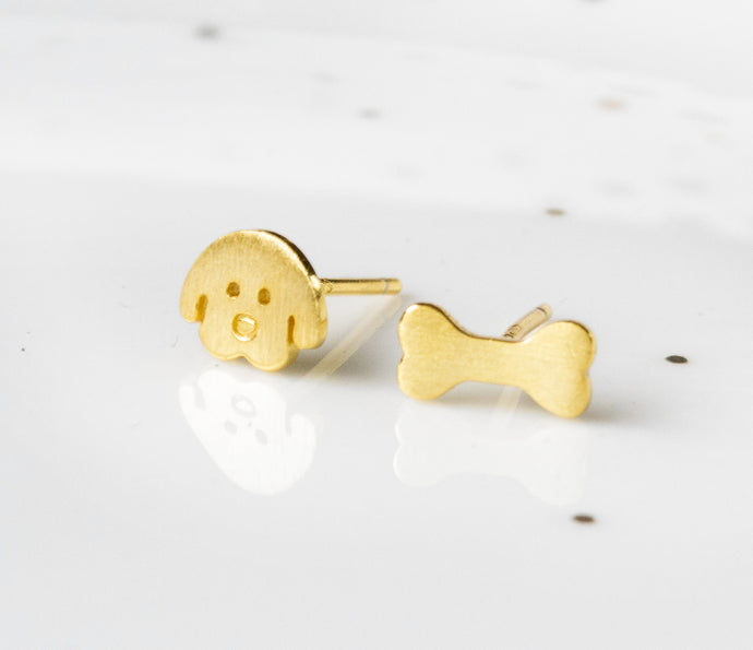 Hunde Ohrstecker - 925er Goldfarben / Silberfarben