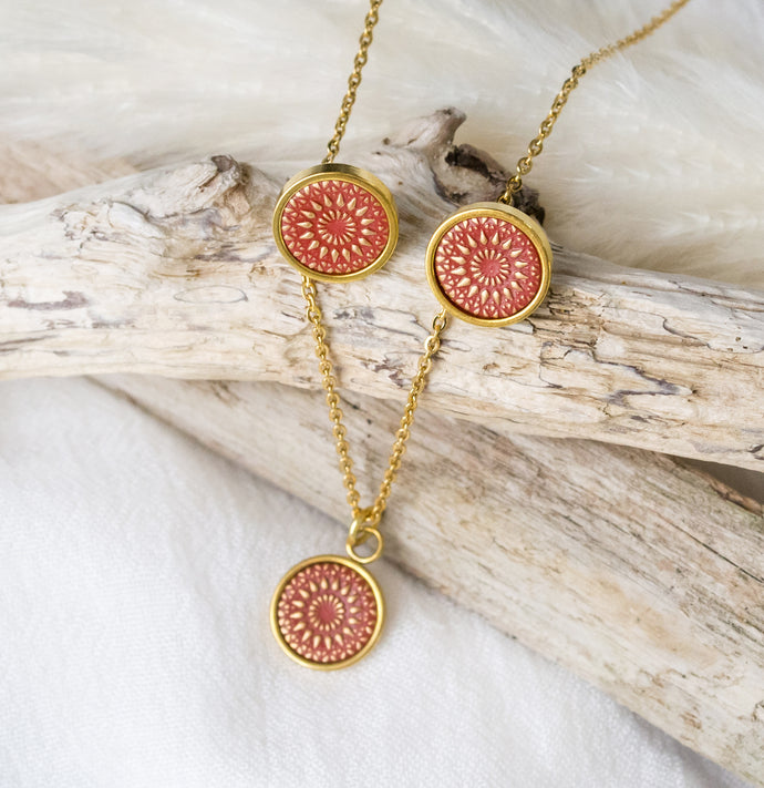 Kette Mandala Bohemian Gold Edelstahl