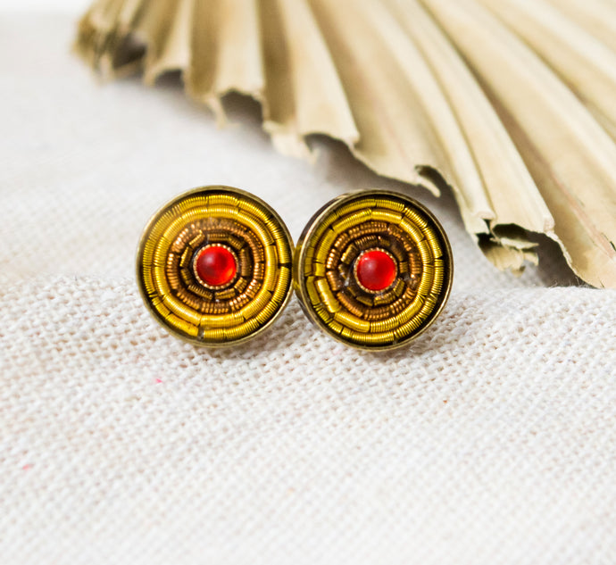 Summer Ohrstecker - Yellow - Bronze