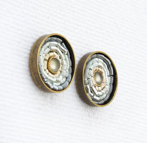Summer Ohrstecker - Light Gray - Bronze