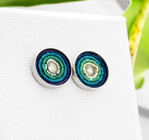 Summer Ohrstecker - Aqua Blau - Silber