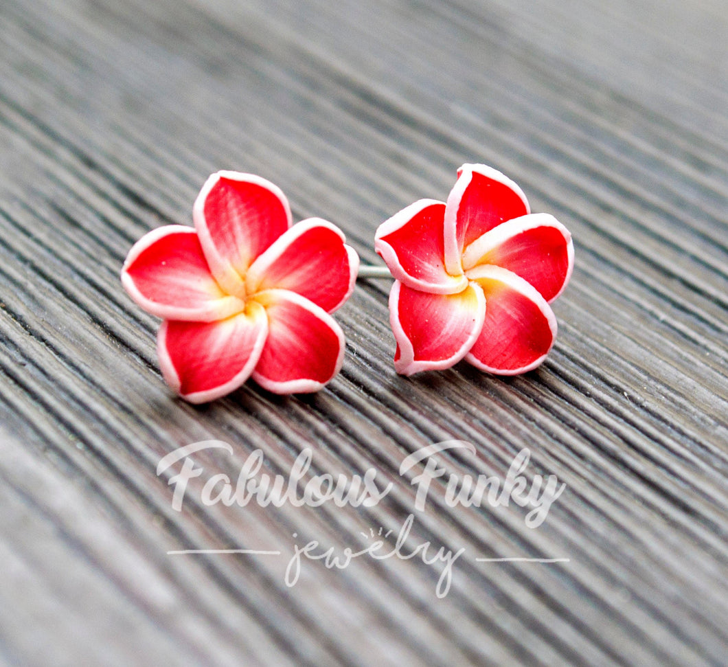 BESTSELLER - Ohrstecker - Hawaii Blüten - Flower - Plumeria - Frangipani