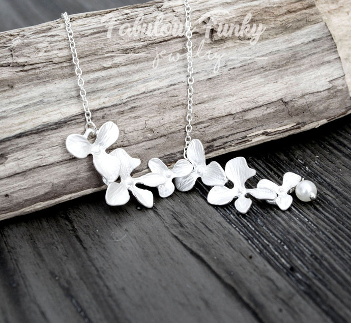 Vintage Orchidee Flowers Kette