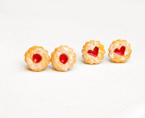 MINI Marmeladenkeks Ohrstecker Miniature food - Cookie - Linzer Plätzchen - Weihnachten