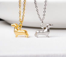 Dackel Hunde Kette - Edelstahl / 925er Sterlingsilber - Gold oder Silberfarben - Geschenk - Dog - Hund - Tier - Dachshund - Matt