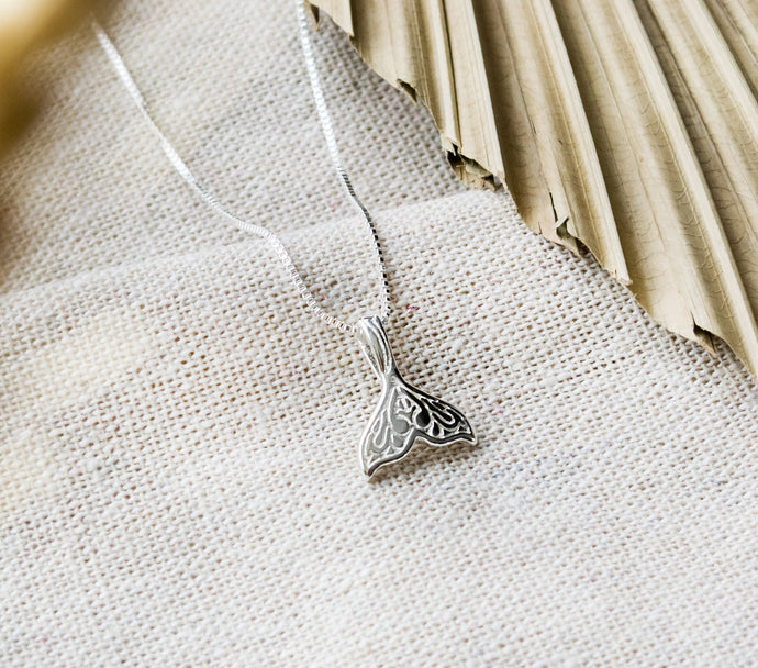 Silberne Flosse Kette - Meer - 925er Sterling Silber