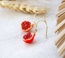 Granatapfel Ohrringe - Goldfarben - Früchte - Obst -  Herbst