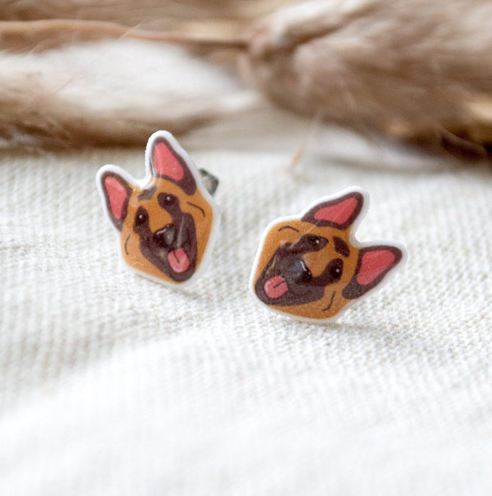 Schäferhund Hunde Ohrstecker - Geschenk - Dog - Hund - Tier
