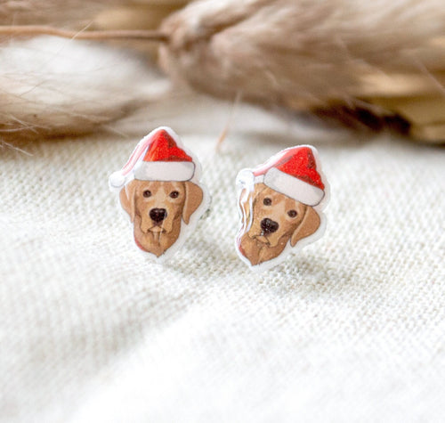 Golden Retriever Hunde Ohrstecker Weihnachten - Geschenk - Dog - Hund - Tier