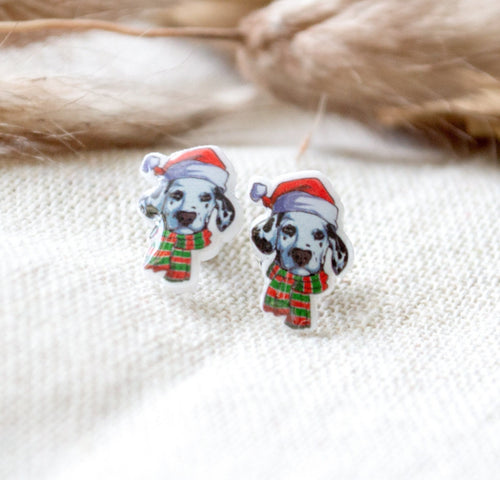 Dalmatiner Hunde Ohrstecker Weihnachten - Geschenk - Dog - Hund - Tier